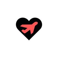 Love Icon Logo Design Element. Can Be Used For Love, Heart, Airplane Design Concept. vector