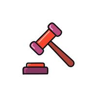 Gavel icon. Flat illustration of a judge hammer. vector