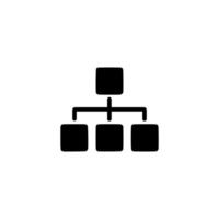 Hierarchy icon . Business network black pictogram design. vector