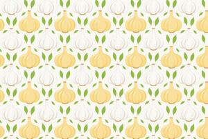 Pattern with spicy garlic background vector