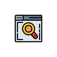 Search engine optimization flat color icon. Testing web page symbol art. vector