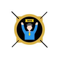 Success flat color design. illustration. vector
