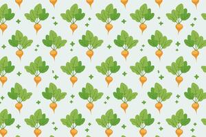 Pattern with beets and leaves on a light blue background vector