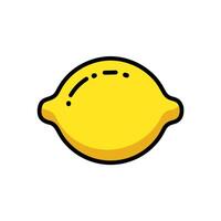 Lemon color icon. Citron illustration in flat style. vector
