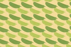 Pattern with Ridge Gourd illustration vector