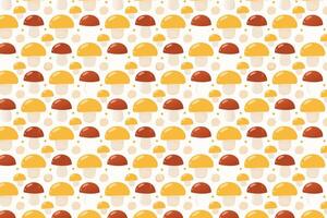 Pattern with mushrooms on white background illustration. vector