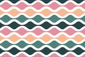 Nostalgic pattern with wavy stripes in pastel color illustration. vector