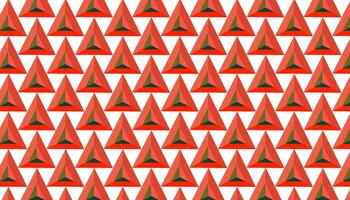 Pattern with red triangles on white background illustration. vector