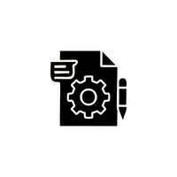 Procedure black icon. Document settings illustration. vector