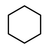 Hexagon outline shape template isolated on white background. vector
