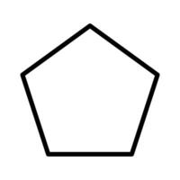 Pentagon outline shape template isolated on white background. vector