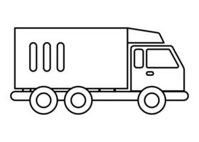 Truck clip art. Outline design for kids drawing and coloring. vector