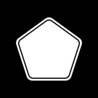 Pentagon outline shape template isolated on black background. vector