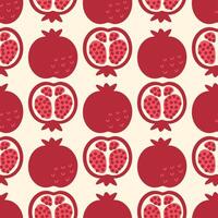 Seamless pattern with retro style pomegranates. Perfect background for card, label, textile, fabric, paper. Hand drawn illustration. vector