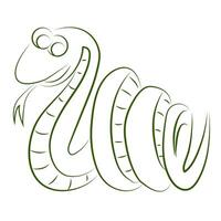 symbol of 2025 funny snake curled up vector