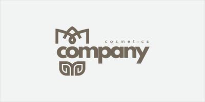 cosmetic logo design flower theme vector