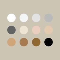 Set of Neutral Color Palette. Color swatch for fashion, home, interiors, design. Colour chart idea. vector