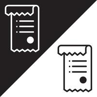 Bill Icon, Lineal style, isolated on Black and white Background. vector