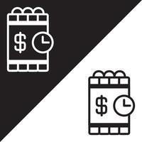 Liabilities Icon, Lineal style, isolated on Black and white Background. vector