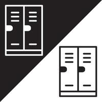Lockers Icon, Lineal style, isolated on Black and white Background. vector