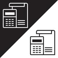 Calculator Icon, Lineal style, isolated on Black and white Background. vector