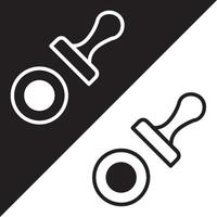 Stamp Icon, Lineal style, isolated on Black and white Background. vector