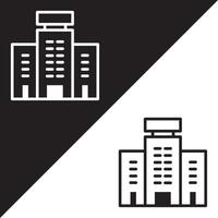 Office Icon, Lineal style, isolated on Black and white Background. vector