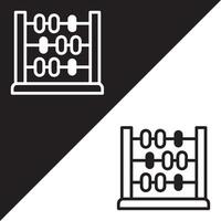Abacus Icon, Lineal style, isolated on Black and white Background. vector