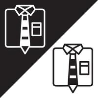 Suit Icon, Lineal style, isolated on Black and white Background. vector