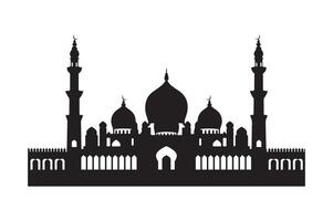 A silhouette of a mosque with two minarets vector