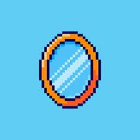 Pixel art Round Mirror game asset design vector