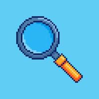 Pixel art magnifier game asset design vector