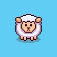 Pixel art Sheep game asset design vector