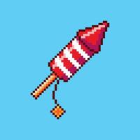 Pixel art Firework Rocket game asset design vector