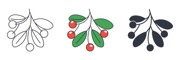 Mistletoe icon symbol illustration isolated on white background vector