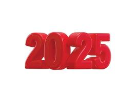 2025 New Year Red number, Extend Warm Wishes for a Happy New Year and Merry Christmas with this red number design 3d rendering illustration vector