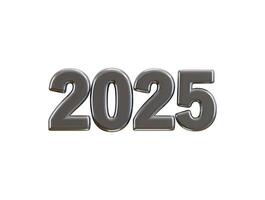 2025 New Year Silver number, Extend Warm Wishes for a Happy New Year and Merry Christmas with this silver number design 3d rendering illustration vector