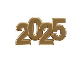 2025 New Year golden number, Extend Warm Wishes for a Happy New Year and Merry Christmas with this golden number design 3d rendering illustration vector