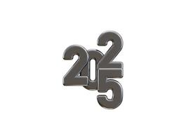 2025 New Year Silver number, Extend Warm Wishes for a Happy New Year and Merry Christmas with this silver number design 3d rendering illustration vector