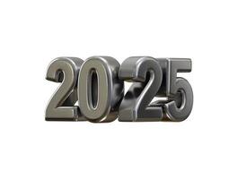 2025 New Year Silver number, Extend Warm Wishes for a Happy New Year and Merry Christmas with this silver number design 3d rendering illustration vector