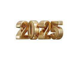 2025 New Year golden number, Extend Warm Wishes for a Happy New Year and Merry Christmas with this golden number design 3d rendering illustration vector
