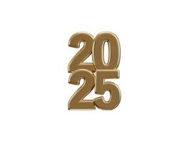 2025 New Year golden number, Extend Warm Wishes for a Happy New Year and Merry Christmas with this golden number design 3d rendering illustration vector