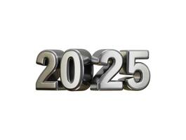 2025 New Year Silver number, Extend Warm Wishes for a Happy New Year and Merry Christmas with this silver number design 3d rendering illustration vector