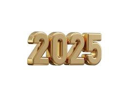 2025 New Year golden number, Extend Warm Wishes for a Happy New Year and Merry Christmas with this golden number design 3d rendering illustration vector