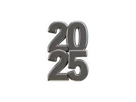 2025 New Year Silver number, Extend Warm Wishes for a Happy New Year and Merry Christmas with this silver number design 3d rendering illustration vector