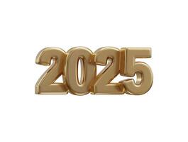 2025 New Year golden number, Extend Warm Wishes for a Happy New Year and Merry Christmas with this golden number design 3d rendering illustration vector