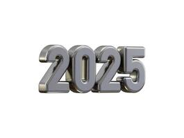 2025 New Year Silver number, Extend Warm Wishes for a Happy New Year and Merry Christmas with this silver number design 3d rendering illustration vector