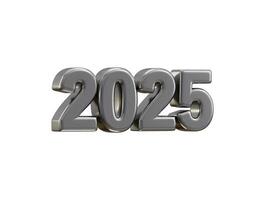 2025 New Year Silver number, Extend Warm Wishes for a Happy New Year and Merry Christmas with this silver number design 3d rendering illustration vector