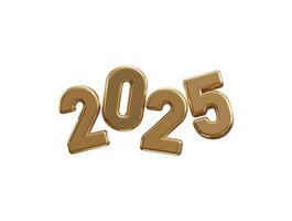 2025 New Year golden number, Extend Warm Wishes for a Happy New Year and Merry Christmas with this golden number design 3d rendering illustration vector