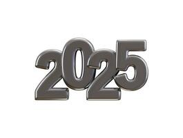 2025 New Year Silver number, Extend Warm Wishes for a Happy New Year and Merry Christmas with this silver number design 3d rendering illustration vector